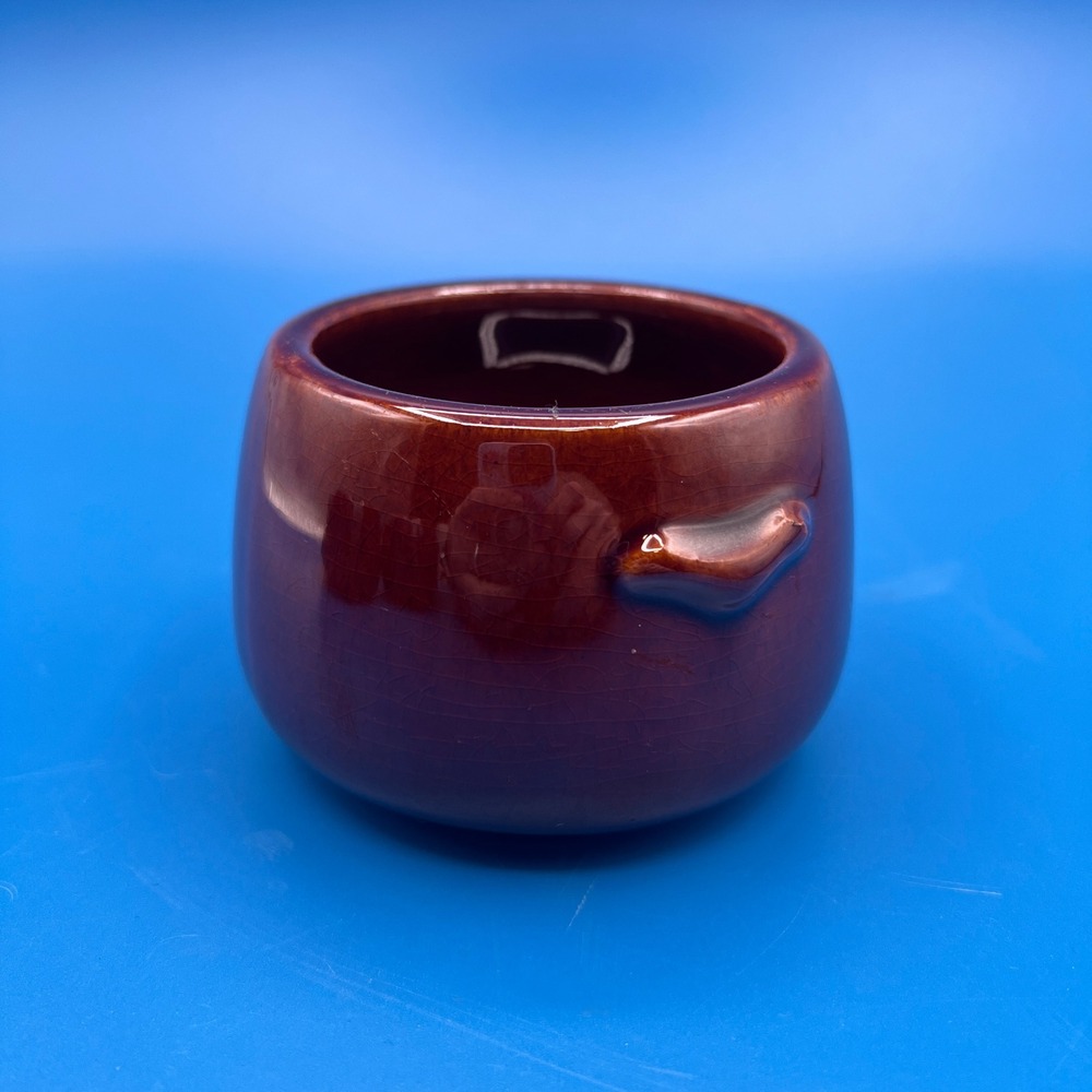 West Bend Brown Glazed Stoneware Bean Pot Crock with Handles Vintage